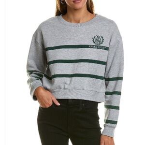 Vintage Havana Gray and Green Striped Crew Neck Sweater